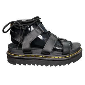 Dr. Martens Women's Nartilla Black Gladiator Ankle Tie Sandal Size US 8